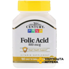 Фолієва кислота 21st Century Folic Acid 21st Century 800 мкг табл. №180 21 st Century HealthCare Inc. (США)