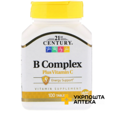 Комплекс вітамінів В+С 21st Century B-Complex Plus Vitamin C табл.№100 21 st Century HealthCare Inc. (США)