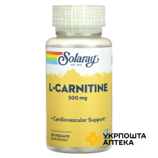 L-карнітин Solaray L-Carnitine вільна форма 500 мг веган. капс. №30 Нутра Мануфектурінг (США)