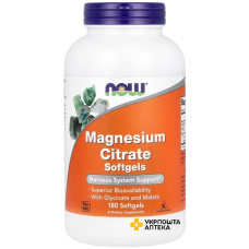 Магній цитрат NOW Foods Magnesium Citrate 134 мг капс. №180 NOW FOODS (США)