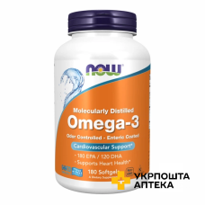 Омега-3 кишковорозчинна Now Foos Omega-3 Enteric м'які капс. №180 NOW FOODS (США)
