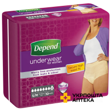 Підгузки-Трусики для жінок Depend, розмір S/M, 10шт. Кімберлі-Кларк (Чехія)
