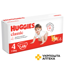 Підгузки Huggies Classic дитячі, розмір 3 (4-9 кг) №48 Кімберлі-Кларк (Чеська Республіка)