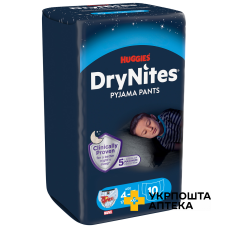 Підгузки-трусики Huggies DryNites для хлопчиків 4-7 років (17-30 кг) нічні №10 Кімберлі-Кларк (Чехія)