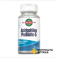 Пробіотики KAL Acidophilus Probiotic-5 веган. капс. №60 KAL Nutritional Supplements (США)