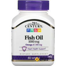 Риб'ячий жир 21st Century Fish Oil 1000 мг 60 капс. 21 st Century HealthCare Inc. (США)