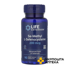 Селен (Се-метил-L-селеноцистеїн) Life Extension Se-Methyl L-Selenocysteine 200 мкг веган. капс. №90 Quality Supplements and Vitamins, Inc (США)