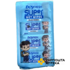 Серветки вологі Doy Fresh блакитні 8*8шт. Venteks (Туреччина)
