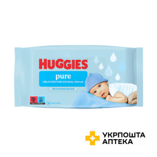 Серветки вологі Huggies Pure дитячі, для новонароджених, 56 шт Кімберлі-Кларк (Великобританія)