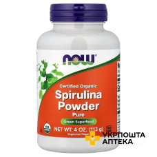 Спіруліна NOW Foods сертифікований органічний порошок, Spirulina 113 г NOW FOODS (США)