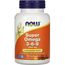 Супер Омега 3-6-9 NOW Foods 1200 мг м’які капс. №90 NOW FOODS (США)