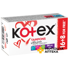 Тампони гігієнічні Kotex Mini 16+8шт. Кімберлі-Кларк (Чехія)