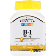 Вітамін B1 21st Century Тіамін 100 мг табл. №110 21 st Century HealthCare Inc. (США)
