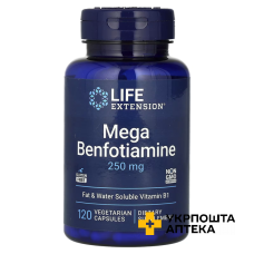 Вітамін B1 (Тіамін) Life Extension Mega Benfotiamine 250 мг веган. капс. №120 Quality Supplements and Vitamins, Inc (США)