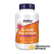 Вітамін C-1000 із цинком NOW Foods C-1000 Zinc Immune, веган. капс. №180 NOW FOODS (США)