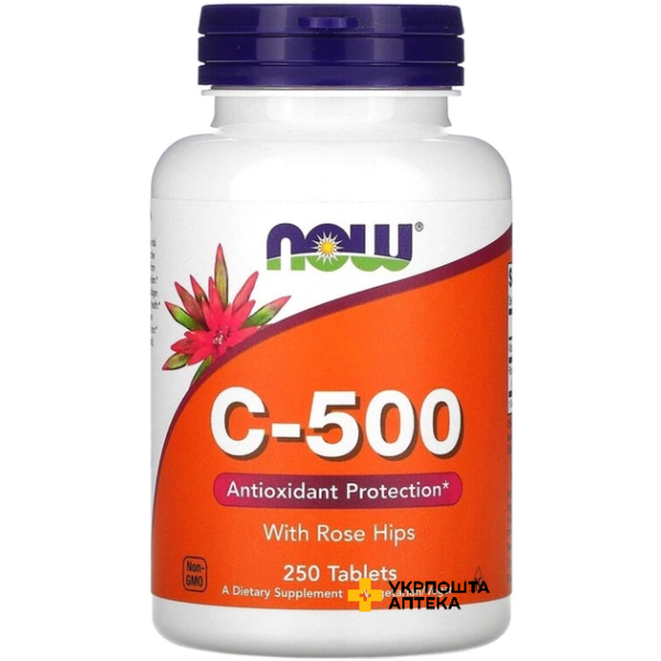 Вітамін C з шипшиною Now Foods C-500 With Rose Hips табл. №250 NOW FOODS (США)