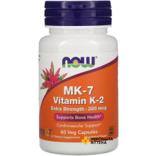 Вітамін K-2 Now Foods MK-7 Extra Strength 300 мкг веган. капс. №60 NOW FOODS (США)