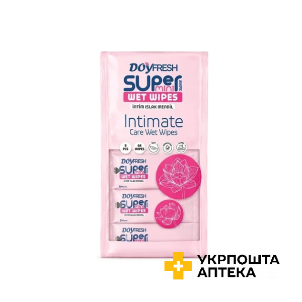 Вологі серветки Doyfresh для інтимної гігієни 8*8шт. Venteks (Туреччина)