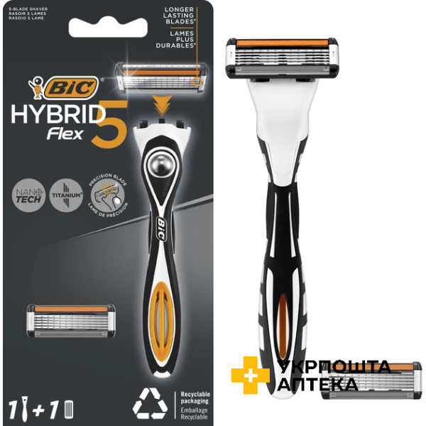 Станок BIC Flex Hybrid 5 з 1 змінним картриджем Societe BIC (Греція)